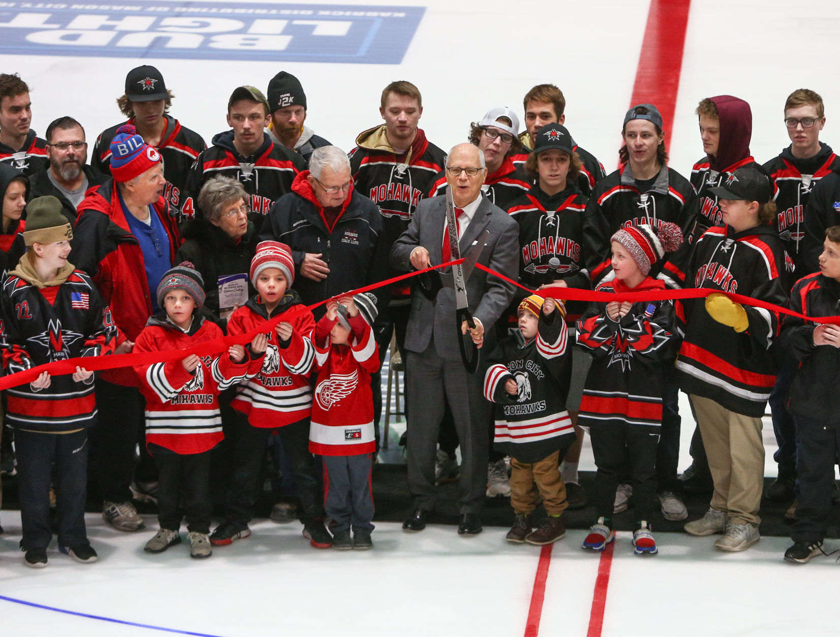 Ribbon-cutting at arena 2